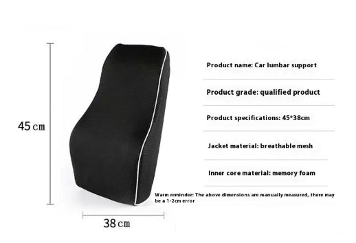 Camashop |  Cuscino Supporto Lombare Ergonomico in Memory Foam – Comfort per Ufficio, Auto e Gaming