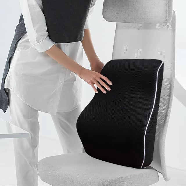 Camashop |  Cuscino Supporto Lombare Ergonomico in Memory Foam – Comfort per Ufficio, Auto e Gaming